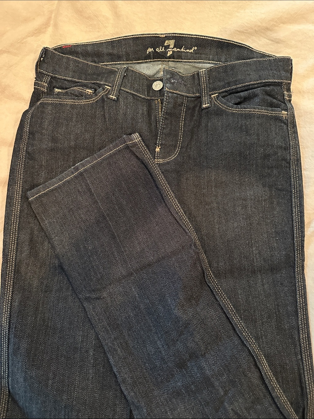 7 For All Mankind Colette Women's Straight Leg Dark Blue Jeans